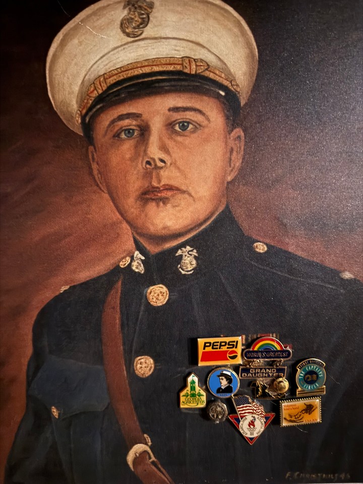 Military man painting