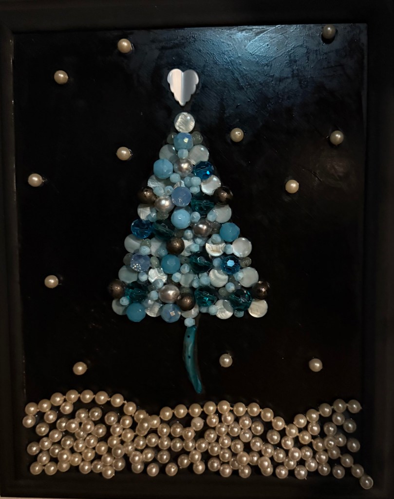 Blue Christmas tree art